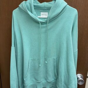 American Eagle Outfitters Women's Oversized Green Hoodie- Medium
